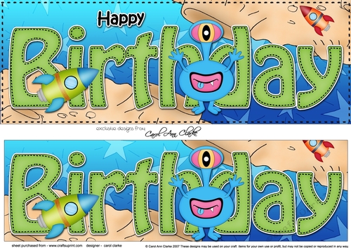 Large DL HAPPY BIRTHDAY 3D decoupage