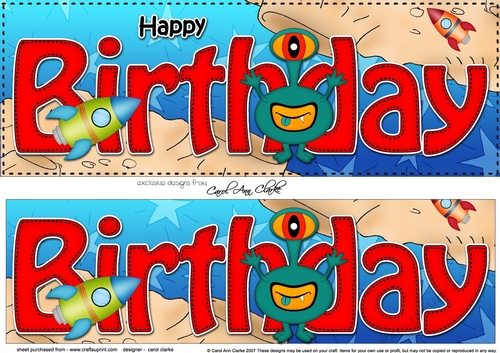 Large DL HAPPY BIRTHDAY 3D decoupage