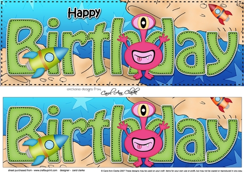 Large DL HAPPY BIRTHDAY 3D decoupage