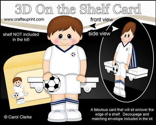 3D On the Shelf Card Kit - Little Footballer Valentin