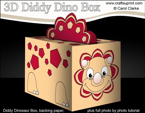 3D Cute Diddy Dino Treat Box Gift Box Mini Kit - Longfang