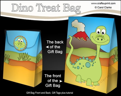 3D Gift Bag Mini Kit - Cute Little Dinosaur Dennis