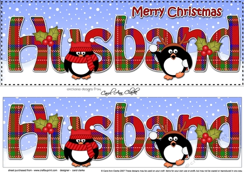 Large DL Merry Christmas HUSBAND 3D decoupage 