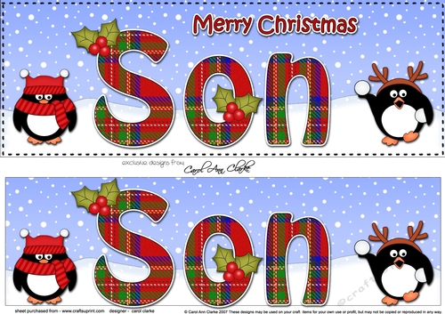 Large DL Merry Christmas SON 3D decoupage 