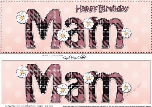 Large DL Happy Birthday MAM 3D decoupage