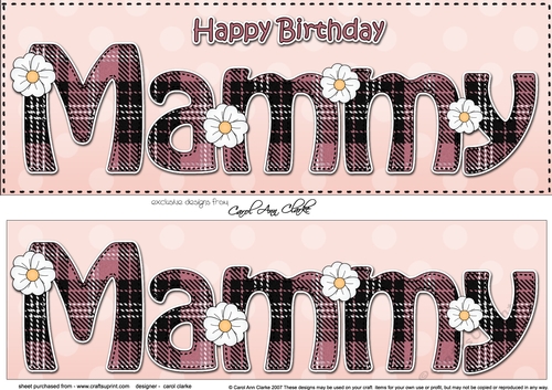 Large DL Happy Birthday MAMMY 3D decoupage
