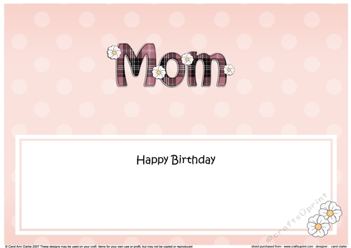 Large DL Happy Birthday MOM insert