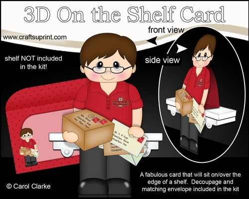 3D On the Shelf Card Kit - Little Postie Jerry