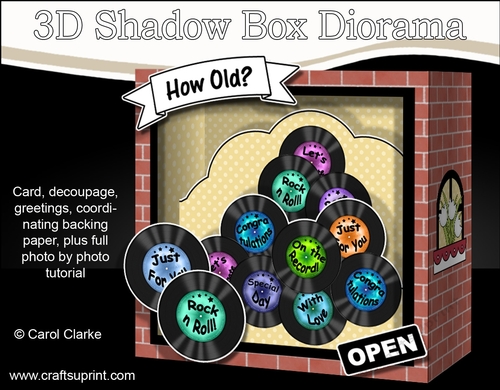 3D Shadow Box Card Mini Kit  -  The Groovy Little Record Shop
