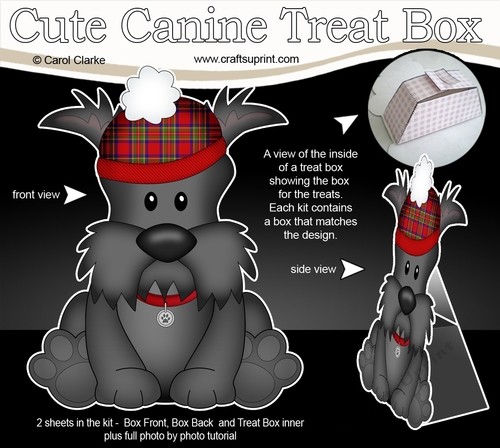 3D Cute Canine Treat Box Gift Set Mini Kit - Little Scottie Dog Hamish