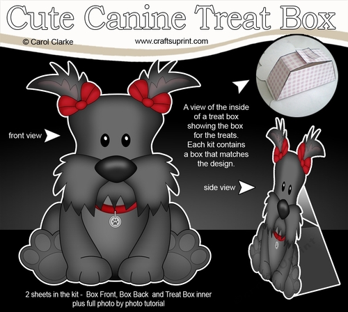 3D Cute Canine Treat Box Gift Set Mini Kit - Little Scottie Dog Maisie