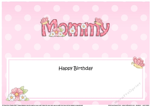 Large DL Happy Birthday MOMMY insert