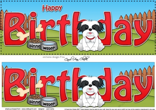 Large DL HAPPY BIRTHDAY 3D decoupage