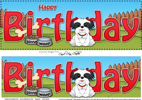 Large DL HAPPY BIRTHDAY 3D decoupage