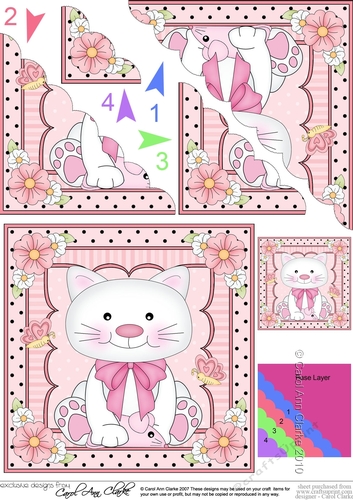 Cute Little Cat Scalloped Corner Stacker