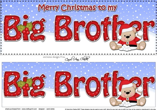 Large DL Merry Christmas BIG BROTHER 3D decoupage 