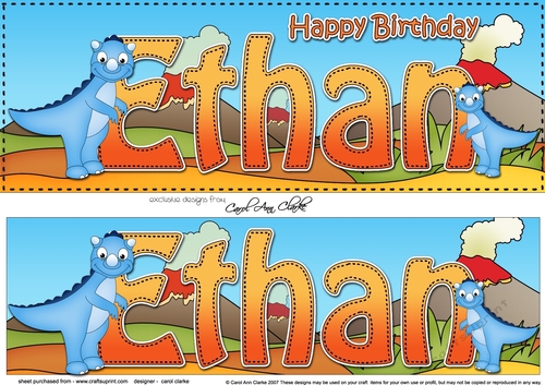 Large DL Happy Birthday ETHAN 3D decoupage