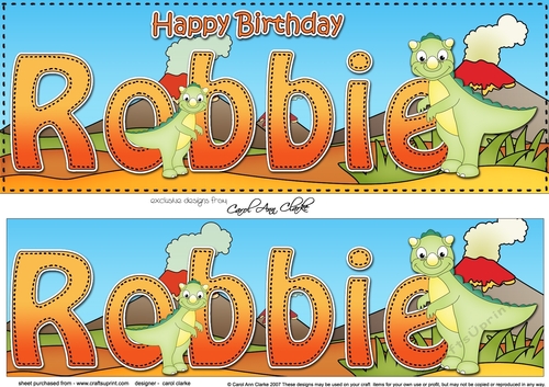 Large DL Happy Birthday ROBBIE 3D decoupage
