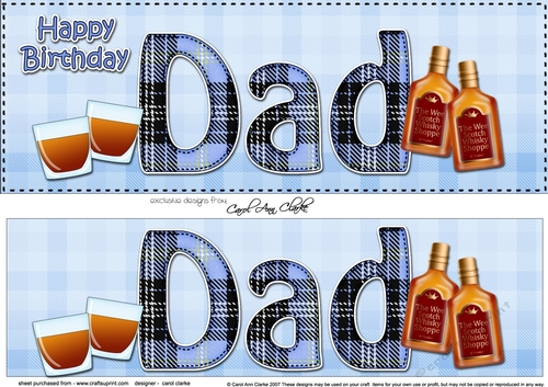 Large DL Happy Birthday DAD 3D decoupage