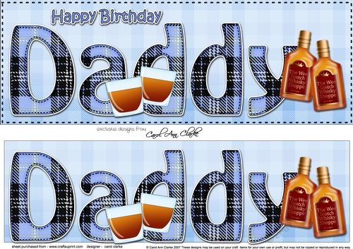 Large DL Happy Birthday DADDY 3D decoupage