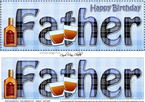 Large DL Happy Birthday FATHER 3D decoupage