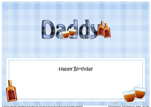 Large DL Happy Birthday DADDY insert