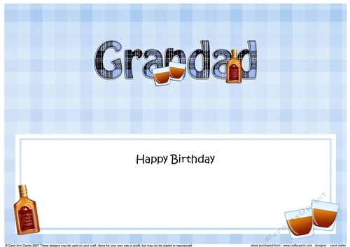 Large DL Happy Birthday GRANDAD insert