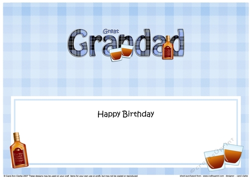 Large DL Happy Birthday GREAT GRANDAD insert