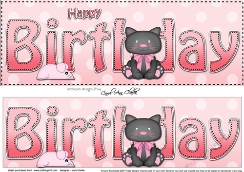 Large DL HAPPY BIRTHDAY 3D decoupage