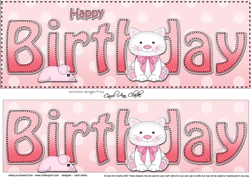 Large DL HAPPY BIRTHDAY 3D decoupage