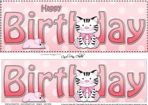 Large DL HAPPY BIRTHDAY 3D decoupage