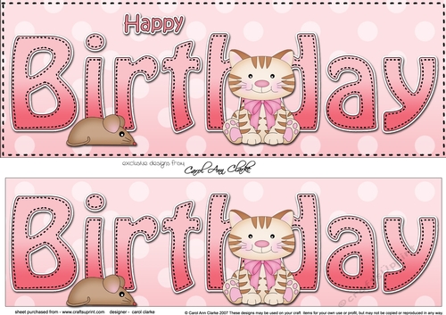 Large DL HAPPY BIRTHDAY 3D decoupage