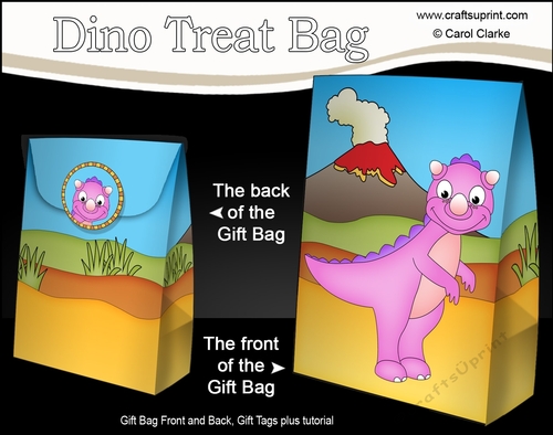 3D Gift Bag Mini Kit - Cute Little Dinosaur Phearsome