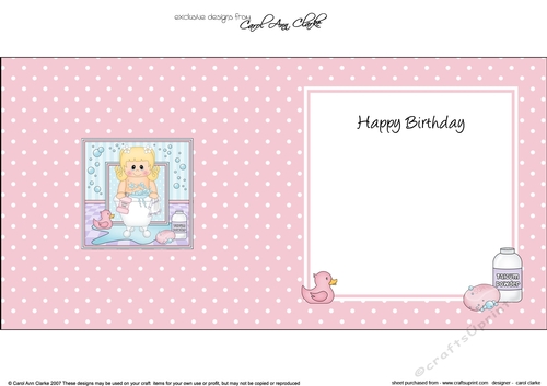 Cute Young Girl Bathtub Buddies square landscape insert