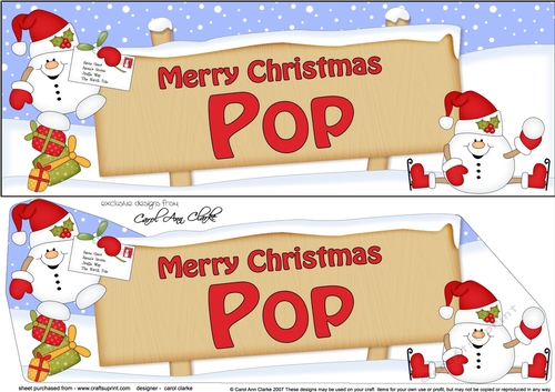 Large DL Merry Christmas POP with Snowball Sam 3D decoupage