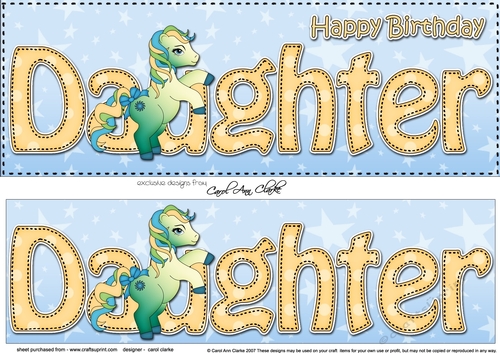Large DL Happy Birthday DAUGHTER 3D decoupage