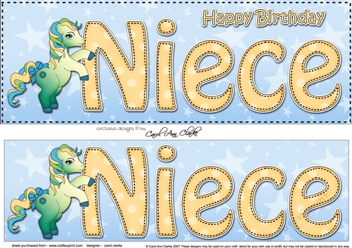 Large DL Happy Birthday NIECE 3D decoupage