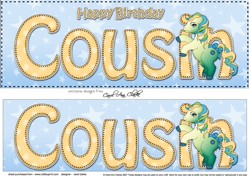 Large DL Happy Birthday COUSIN 3D decoupage