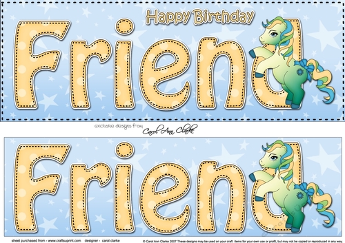 Large DL Happy Birthday FRIEND 3D decoupage