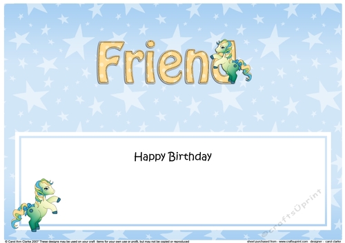 Large DL Happy Birthday FRIEND insert