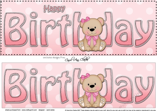 Large DL HAPPY BIRTHDAY 3D decoupage