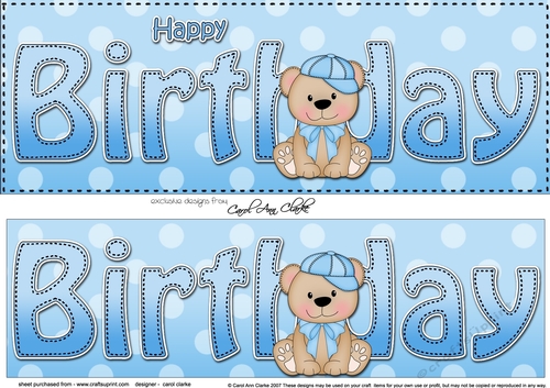 Large DL HAPPY BIRTHDAY 3D decoupage
