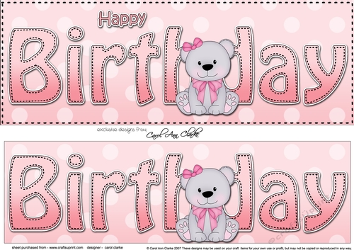Large DL HAPPY BIRTHDAY 3D decoupage