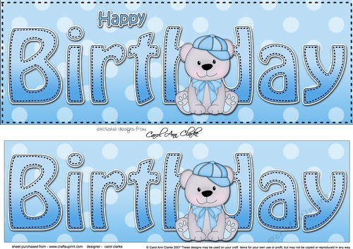 Large DL HAPPY BIRTHDAY 3D decoupage