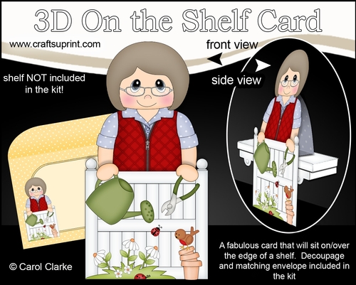3D On the Shelf Card Kit - In the Garden - All is Blooming for Older Lady Vanda