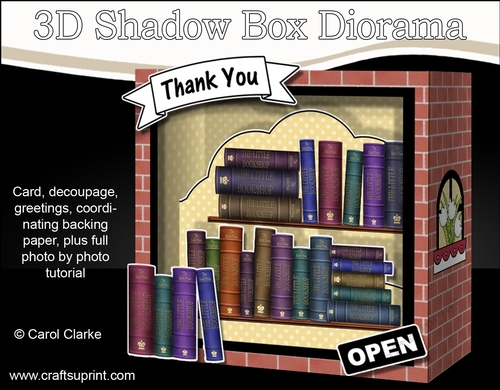 3D Shadow Box Card Mini Kit  -  The Once Upon a Time Book Shop
