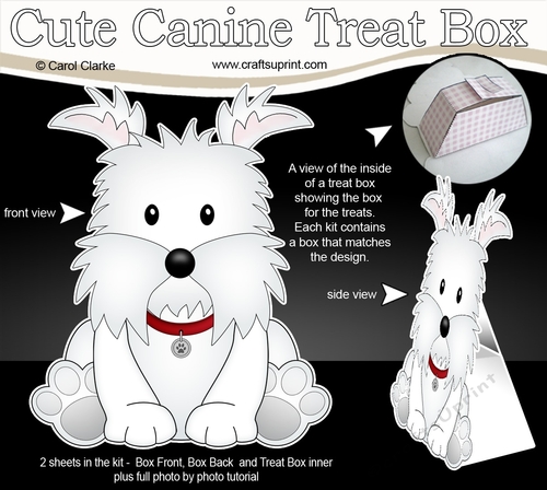 3D Cute Canine Treat Box Gift Set Mini Kit - Little Westie Dog Jock