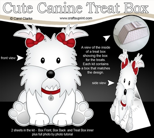 3D Cute Canine Treat Box Gift Set Mini Kit - Little Westie Dog Jess