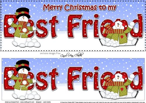 Large DL Merry Christmas BEST FRIEND 3D decoupage 