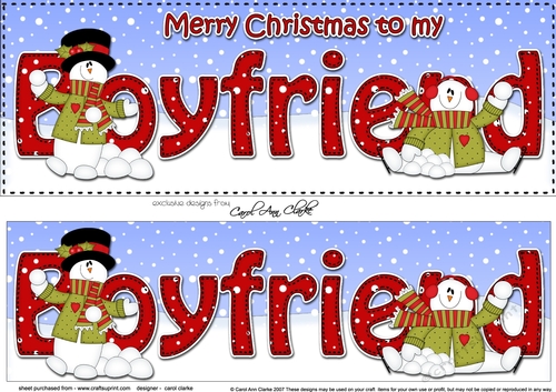 Large DL Merry Christmas BOYFRIEND 3D decoupage 